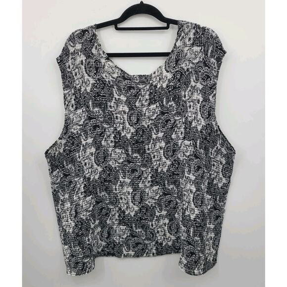 MAGGIE BARNES WOMEN'S Paisley TANK TOP SLEEVELESS BLOUSE SIZE 4X Business Career - Picture 7 of 8